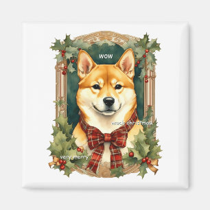 Imã Suéter de Natal Doge Shiba Inu Masculino Manga Lon