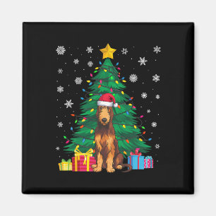 Imã Suéter Feio Árvore Xmas Luzes de Lobo Irlandês