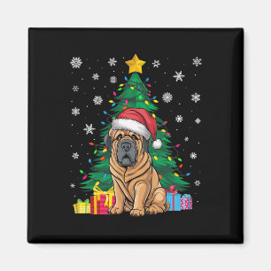 Imã Suéter Feio De Árvore Xmas Luzes De Mastiff Tibeta