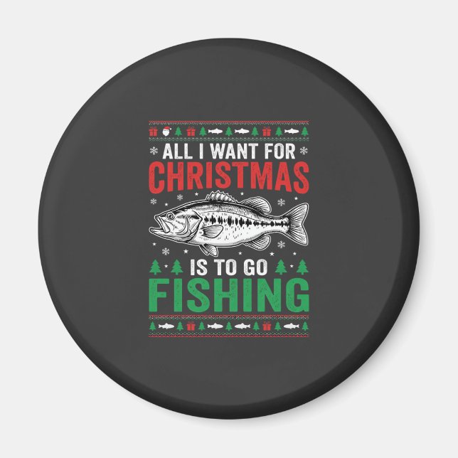Imã Suéter Feio de Natal para Pesca de Robalo (Frente)