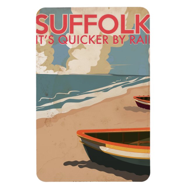 Ímã Suffolk England Viagens vintage (Vertical)