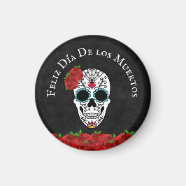 Imã Sugar Skull Feliz Dia De Los Muertos