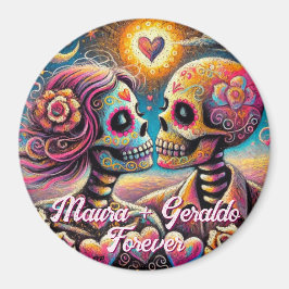 Imã Sugar Skulls in Love Chalk Pastel Personalized