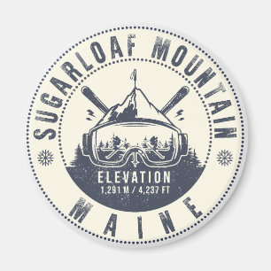 Imã Sugarloaf Maine Mountain Ski Souvenir