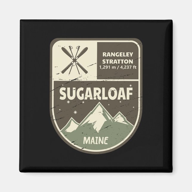 Imã Sugarloaf Maine Skiing (Frente)