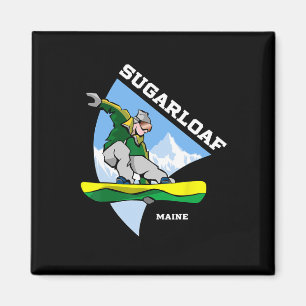 Imã Sugarloaf Mountain Maine Snowboard Snowboarder
