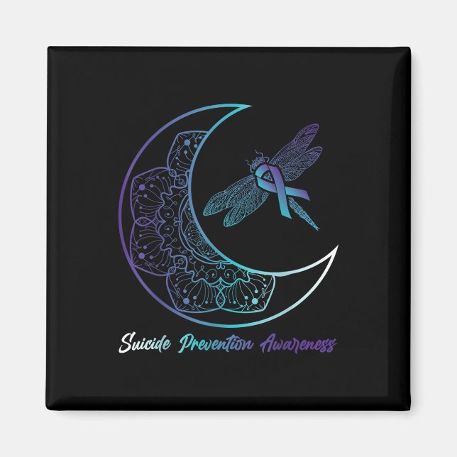 Imã Suicide Depression Moon Dragonfly Prevention Aware (Frente)