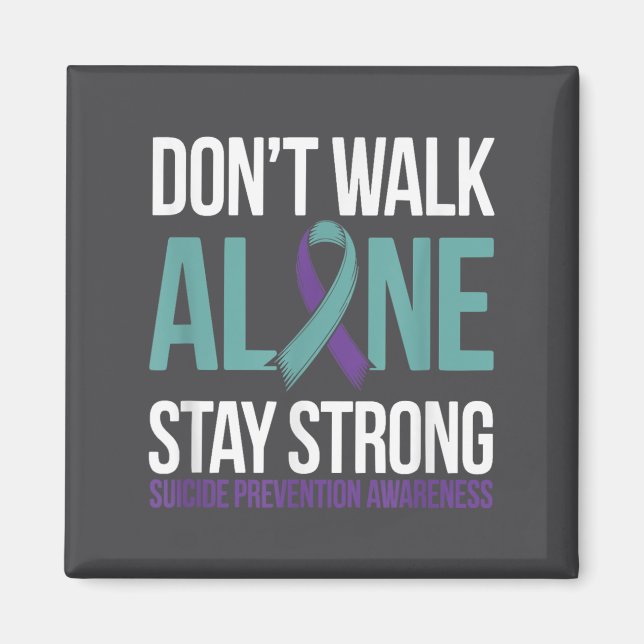 Imã Suicide Prevention Teal Purple Ribbon Suprt  (Frente)
