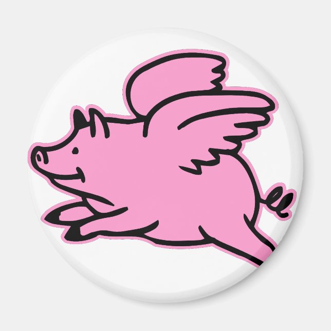 Imã Suíno rosa voador muito bonito (Frente)