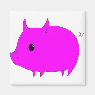 Imã Suínos Cachorros Magenta Animais Rosa