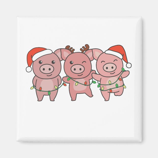 Imã Suínos de Natal de Porcos Porcos (Frente)