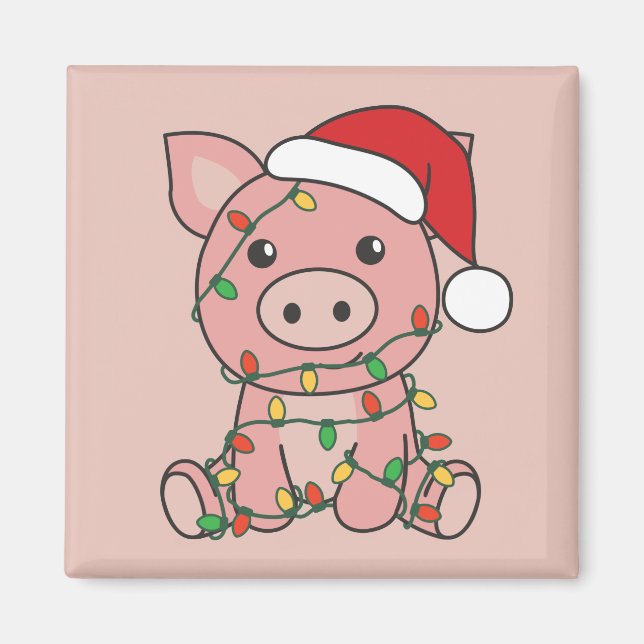 Imã Suínos de Natal Magnet (Frente)
