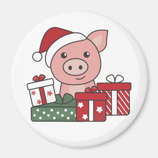 Imã Suínos de Natal Presente para Porcos de Inverno (Frente)