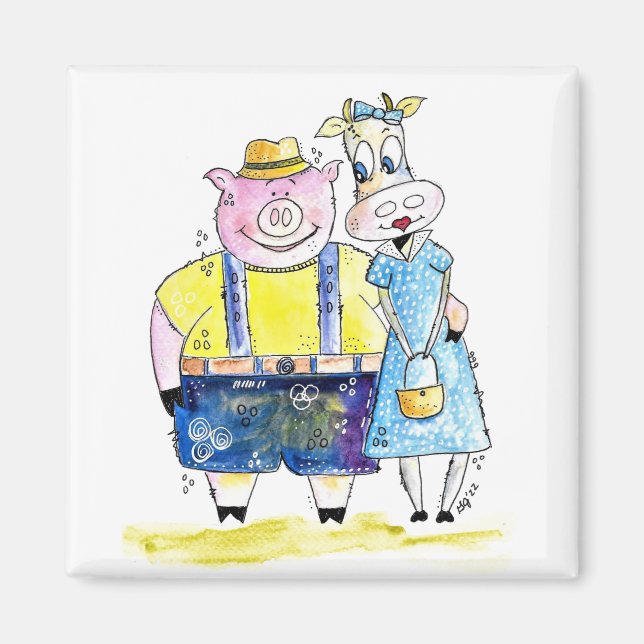 Imã Suínos e Vacas, brancos (Frente)