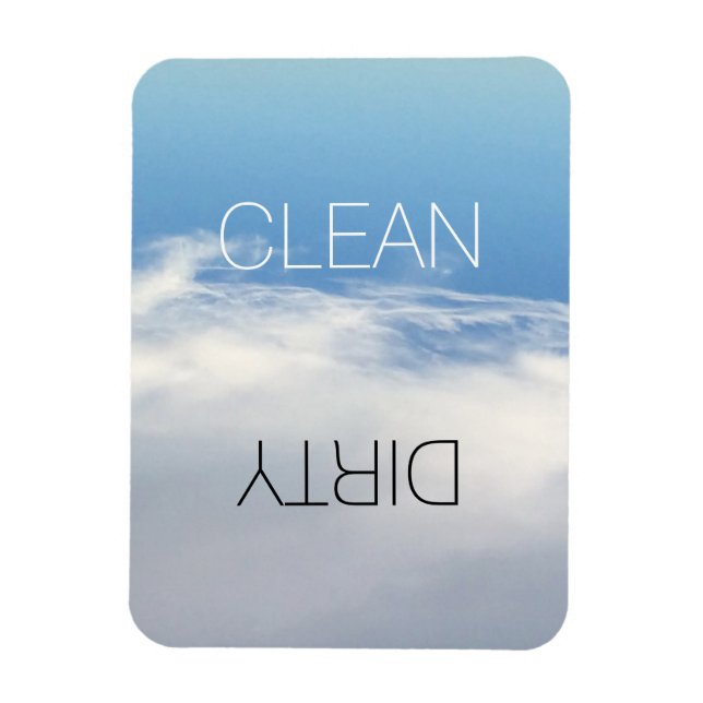 Ímã Sujo limpo, nuvens de céu lavadoras de louça desli (Vertical)