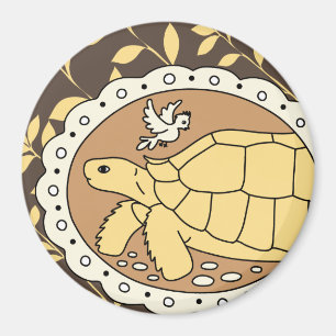 Imã Sulcata Tortoise Magnet (oval castanho)