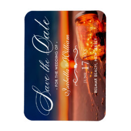 Ímã Summer Beach Mason Jar Blue Night Salvar a Data