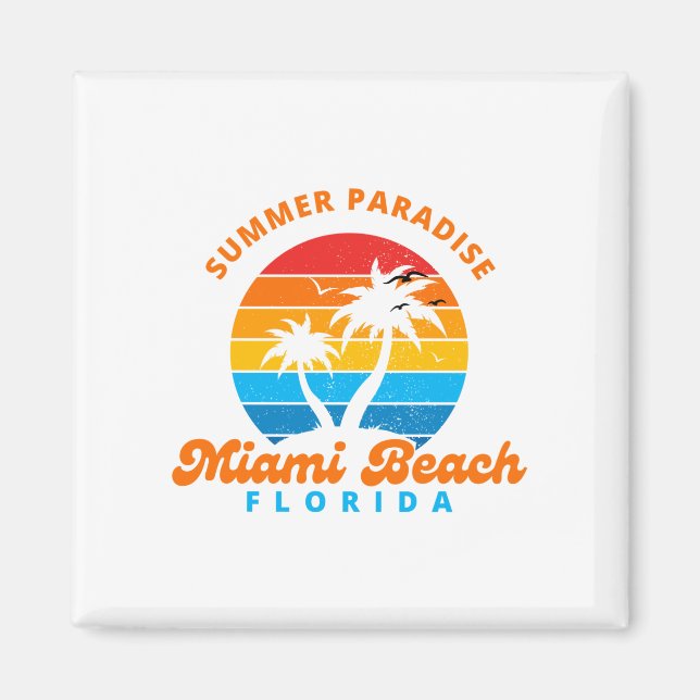 Imã Summer Paradise Miami Beach Flórida-Sunset Palms (Frente)