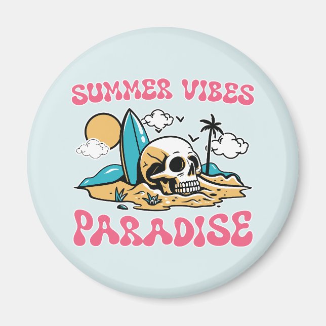 Imã Summer Vibes Paraíso - Crânio (Frente)