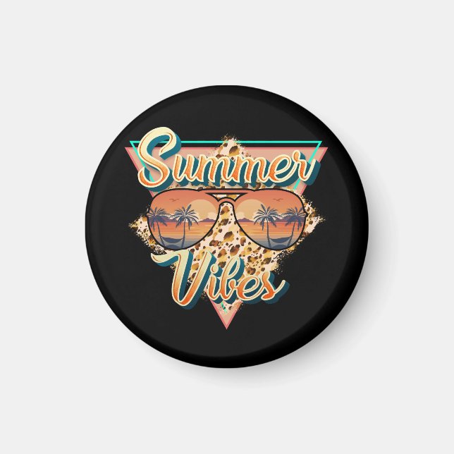 Imã Summer Vibes | Vintage Sunglass | Sunset de praia (Frente)