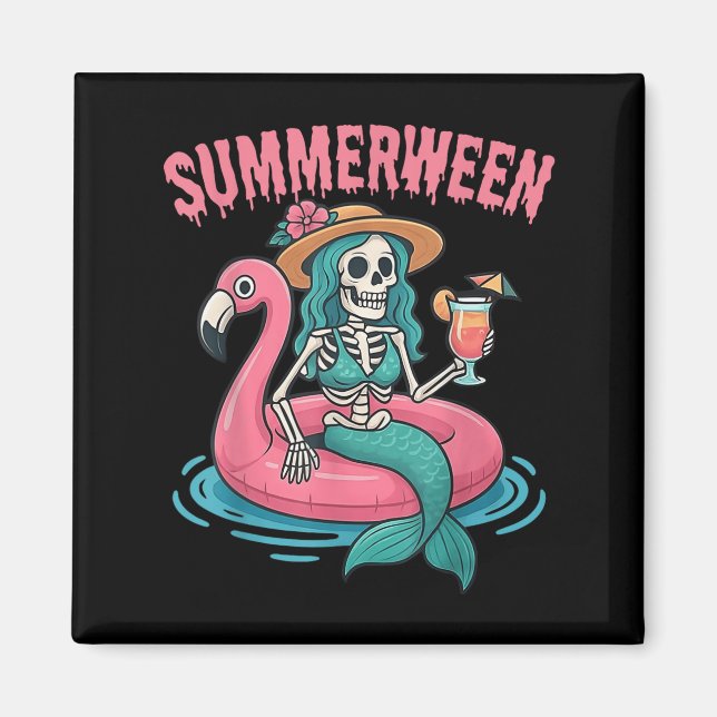 Imã Summerentre Mermaid Skeleton Beach Flamingo Hallow (Frente)