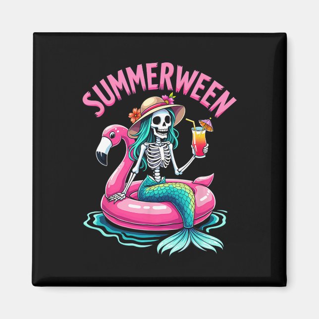 Imã Summerentre Mermaid Skeleton Beach Flamingo Hallow (Frente)