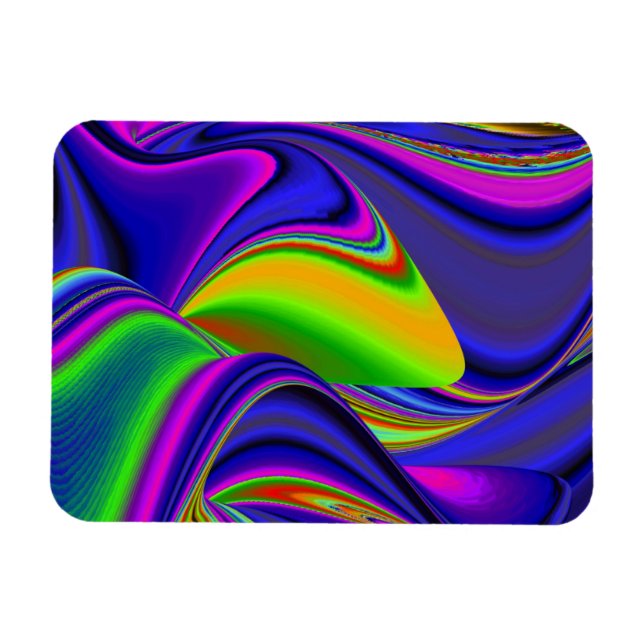 Ímã Summerrainbow, Abstrato 3D Rainbowart (Horizontal)