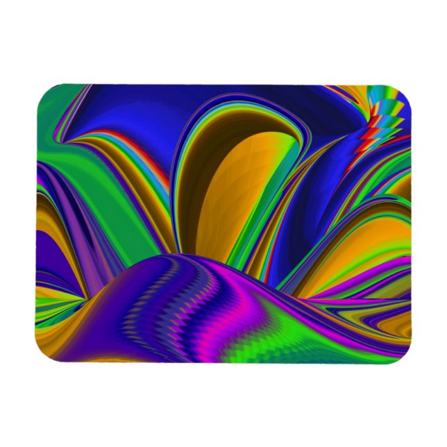 Ímã Summerrainbow, Abstrato 3D Rainbowart (Horizontal)