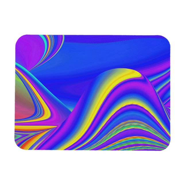Ímã Summersense, Abstrato 3D Rainbowart (Horizontal)