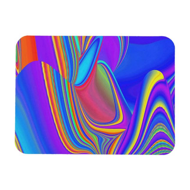 Ímã Summersense, Abstrato 3D Rainbowart (Horizontal)