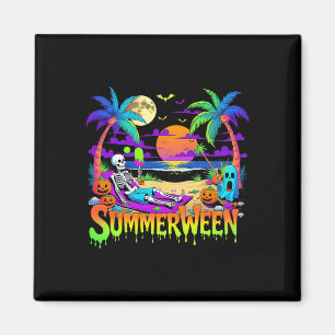 Imã Summerween Skeleton Ghost Beach Funny Spooky Hallo