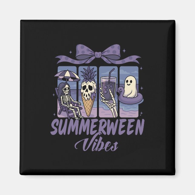 Imã Summerween Vibes Skeleton Ghost Beach Party Hallow (Frente)