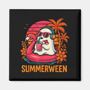 Imã Summerwin Funny Ghost Halloween Summer Flamingo B