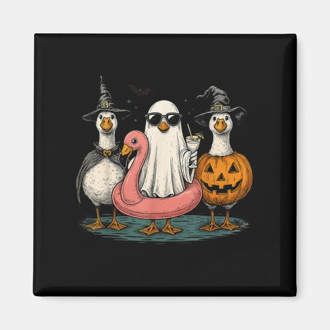 Imã Summerwin Goose Boo Ghost Pumpkin Halloween Summer (Frente)