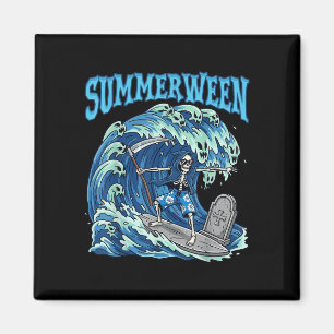 Imã Summerwin Skeleton Surf Grim Reaper Beach Spooky