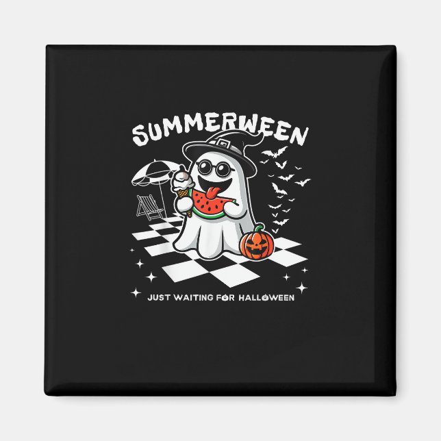 Imã Summerwin Spooky Halloween Summer Vibes Pumpkin G (Frente)