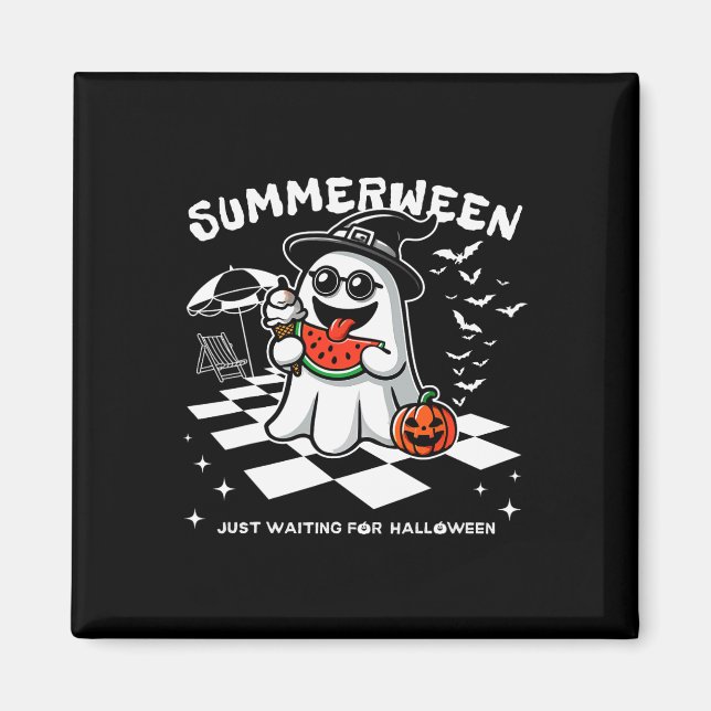Imã Summerwin Spooky Halloween Summer Vibes Pumpkin G (Frente)