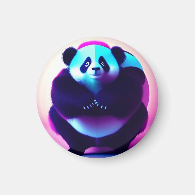 Imã Sumo Panda O Névoa Bamboo, Magnet (Frente)