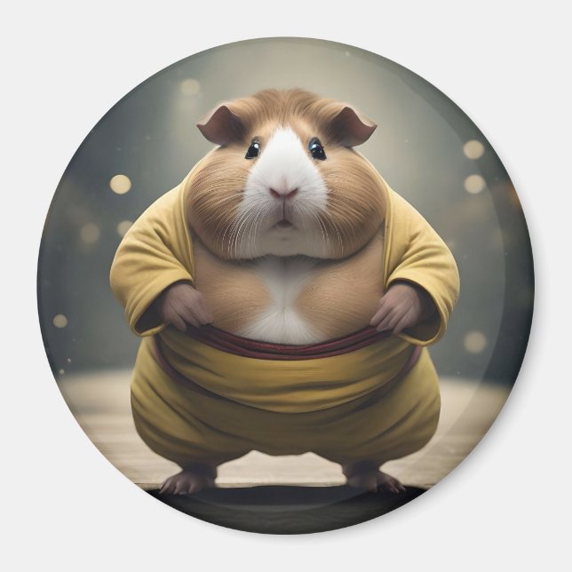 Imã "Sumo Squeakdown: O Poderoso Lutador de Porquinho- (Frente)