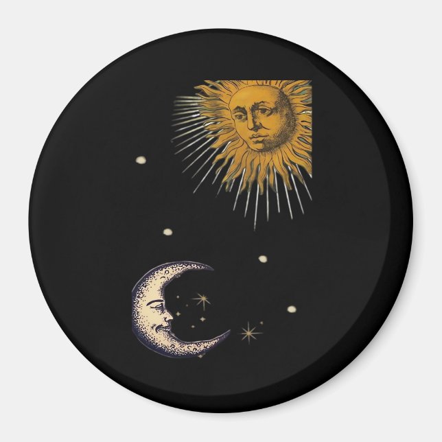 Imã Sun e Moon 90s Whimsigoth Design (Frente)