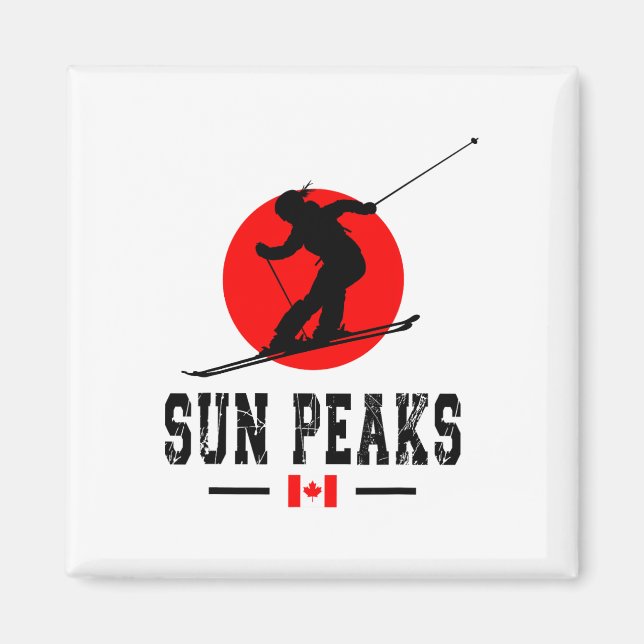 Imã Sun Peaks Canada Ski Resort Rocky Mountains Canadi (Frente)