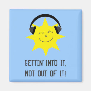 Imã Sun que escuta a música GETTING NELA ímã