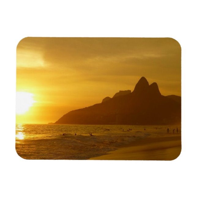Ímã Sun Set na praia de Ipanema, Brasil (Horizontal)