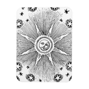 Ímã Sun Stars Antiguamente Night Sky Medieval Zodieval