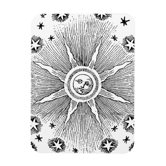 Ímã Sun Stars Antiguamente Night Sky Medieval Zodieval (Vertical)