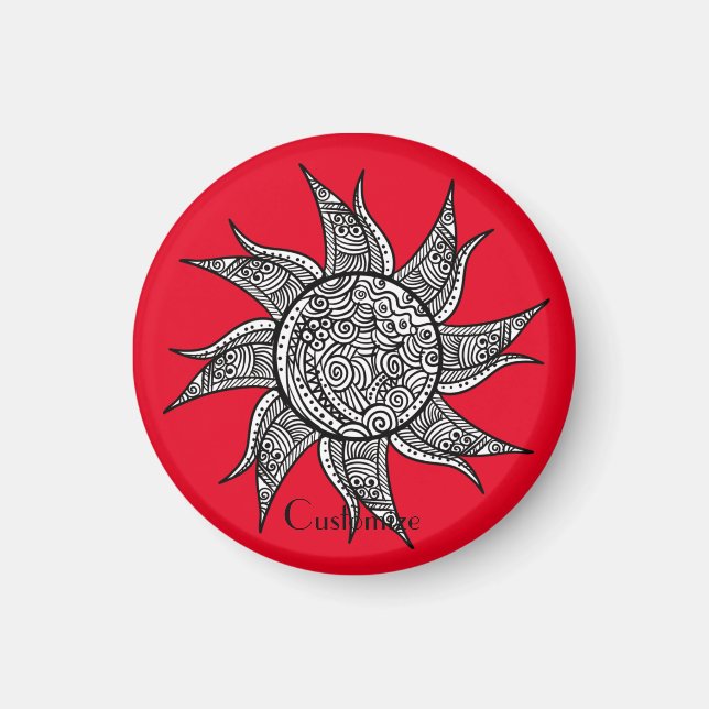 Imã Sun Tattoo Thunder_Cove estilo Henna (Frente)