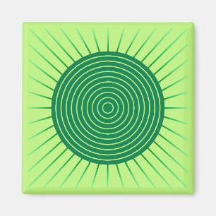 Imã Sunburst geométrico moderno - verde esmeralda e