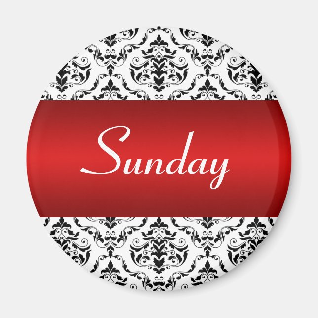 Imã Sunday Red - Damask Magnet (Frente)