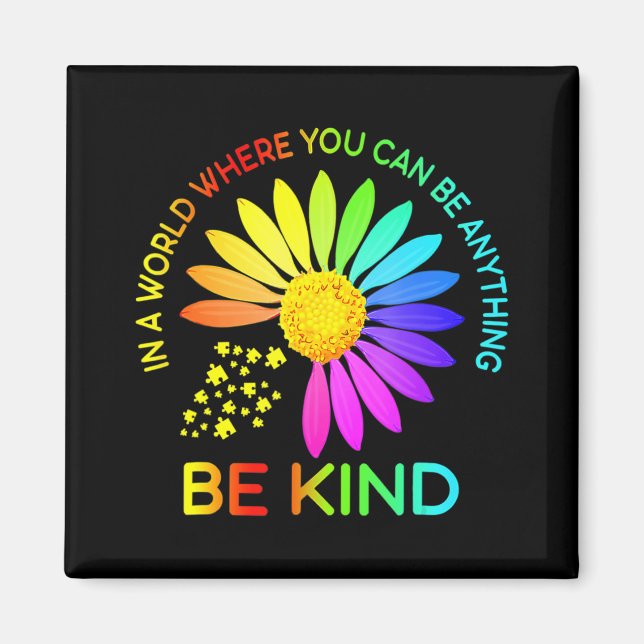 Imã Sunflower Be Kind Quebra-cabeça suportam consciênc (Frente)