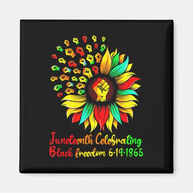 Imã Sunflower Black Freedom June 19 1865 Juneteécimo A (Frente)